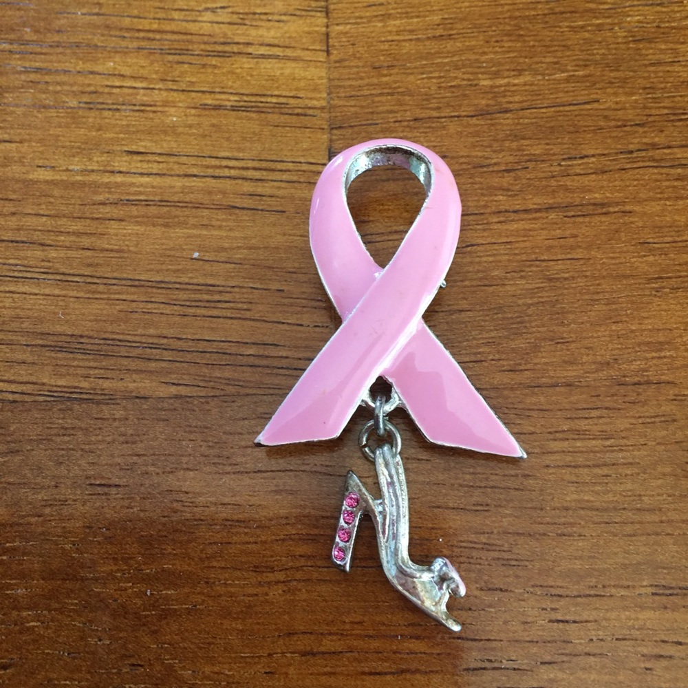 Breast Cancer Ribbon Enameled Pin